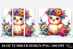 Vibrant Chicken with Flower Crown, Transparent 20 Oz Tumbler Product Image 1