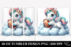 Pastel Baby Unicorn American Football | 20 Oz Tumbler Product Image 1