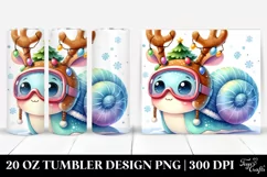 Snail with Reindeer Horns and Sky Goggles 20 Oz Tumbler Product Image 1