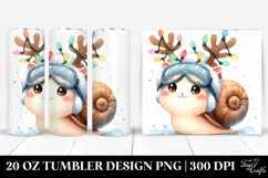 Snail with Reindeer Horns and Sky Goggles 20 Oz Tumbler Product Image 1
