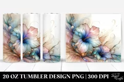 Abstract Shiny Morning Glory Watercolor | 20 oz Tumbler Product Image 1