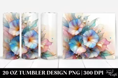 Abstract Shiny Morning Glory Watercolor | 20 oz Tumbler Product Image 1