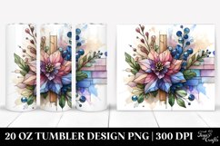 Wooden Stained Delphinium Tumbler | 20 oz Tumbler Product Image 1