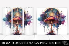 Vibrant Magical Mushroom, Transparent 20 Oz Tumbler Product Image 1