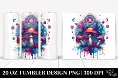 Vibrant Magical Mushroom, Transparent 20 Oz Tumbler Product Image 1