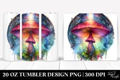 Vibrant Magical Mushroom, Transparent 20 Oz Tumbler Product Image 1