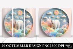 Pastel Polar Bear Scene, Sublimation Clipart Product Image 1