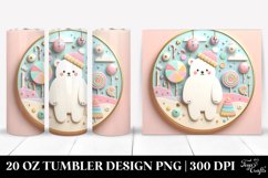 Pastel Polar Bear Scene, Sublimation Clipart Product Image 1