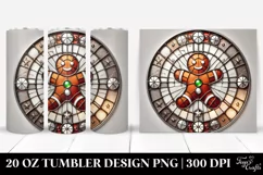 Stained Gingerbread Man 20 Oz Tumbler, High-Res Product Image 1