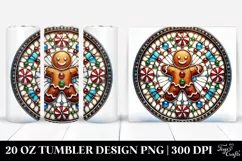 Stained Gingerbread Man 20 Oz Tumbler, High-Res Product Image 1