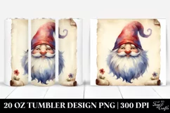 Washed Watercolor Retro Gnome | 20 oz Tumbler Product Image 1