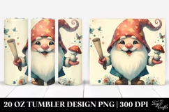 Washed Watercolor Retro Gnome | 20 oz Tumbler Product Image 1