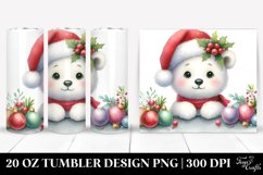 Cute Polar Bear in Christmas Clipart Product Image 1