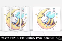 Colorful Bee Sleeping on the Moon 20 Oz Tumbler Product Image 1