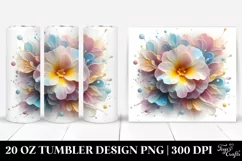 Glossy Primrose Art, Transparent 20 Oz Tumbler Product Image 1