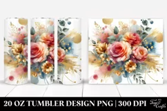 Rose Gold Foil Bouquet 20 oz Tumbler Product Image 1