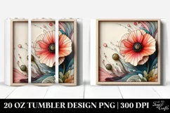 Abstract Iris Poppy, Transparent 20 Oz Tumbler Product Image 1