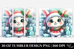 Cute Christmas Rabbit 20 Oz Tumbler, High-Res Product Image 1