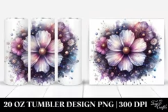 Shiny Cosmos Watercolor Splash | 20 Oz Tumbler Product Image 1