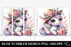 Cute Baby Unicorn Pastel Tumbler | 20 Oz Tumbler Product Image 1