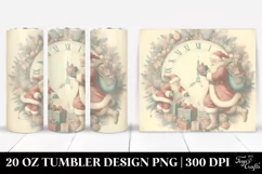 Vintage Christmas Santa Clipart, Transparent 20 Oz Tumbler Product Image 1