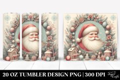 Pastel Christmas Santa 20 Oz Tumbler, Transparent Product Image 1