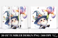 Fancy Gnome with Iris Tumbler | 20 Oz Tumbler Product Image 1