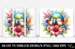 Colorful Sleeping Macaw Tumbler | 20 Oz Tumbler Product Image 1