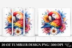 Colorful Sleeping Macaw Tumbler | 20 Oz Tumbler Product Image 1