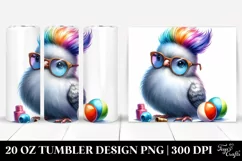 Funny Playing Baby Dove with Cool Haircut, Transparent 20 Oz Product Image 1