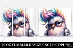 Funny Playing Baby Dove with Cool Haircut, Transparent 20 Oz Product Image 1