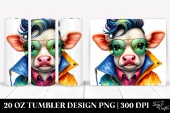 Cute Baby Cow with Cool Haircut | 20 Oz Tumbler Product Image 1
