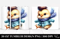 Cute Baby Chicken with Raincoat 20 Oz Tumbler Product Image 1