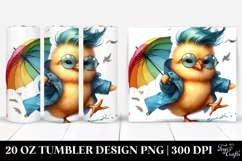 Cute Baby Chicken with Raincoat 20 Oz Tumbler Product Image 1