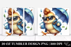 Cute Baby Chicken with Raincoat 20 Oz Tumbler Product Image 1