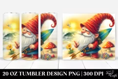 Watercolor Gnome Surfing | 20 Oz Tumbler Product Image 1