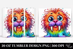 Crazy Baby Walrus Cartoon 20 oz Tumbler Product Image 1