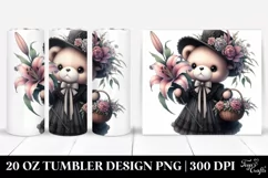 Gothic Baby Bear with Flowers 20 Oz Tumbler Product Image 1