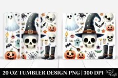 Funny Halloween Clipart Skull | 20 oz Tumbler Product Image 1