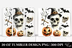 Funny Halloween Clipart Skull | 20 oz Tumbler Product Image 1