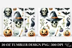 Funny Halloween Clipart Skull | 20 oz Tumbler Product Image 1