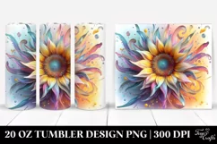 Abstract Vibrant Sunflower Tumbler Design Product Image 1