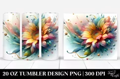 Abstract Pastel Sunflower Tumbler Design Product Image 1
