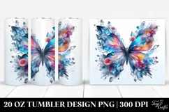 Vibrant Butterfly with Ice Body | 20 Oz Tumbler Product Image 1