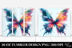 Vibrant Butterfly with Ice Body | 20 Oz Tumbler Product Image 1