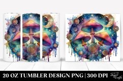 Vibrant Magical Mushroom, Transparent 20 Oz Tumbler Product Image 1