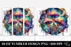 Vibrant Magical Mushroom, Transparent 20 Oz Tumbler Product Image 1