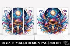 Vibrant Magical Mushroom, Transparent 20 Oz Tumbler Product Image 1