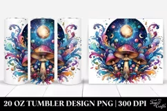 Vibrant Magical Mushroom, Transparent 20 Oz Tumbler Product Image 1