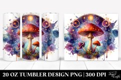 Vibrant Magical Mushroom, Transparent 20 Oz Tumbler Product Image 1